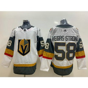 NHL Knights 58 Vegas Strong White Adidas Men Jersey NHL Knights 58 Vegas Strong White Adidas Men Jersey
