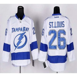 NHL Lightning 26 Martin St.Louis White New Road Men Jersey NHL Lightning 26 Martin St.Louis White New Road Men Jersey