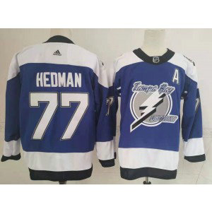 NHL Lightning 77 Victor Hedman Blue 2021 Retro Adidas Men Jersey
