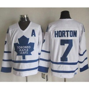 NHL Maple Leafs 7 Tim Horton White CCM Throwback Men Jersey NHL Maple Leafs 7 Tim Horton White CCM Throwback Men Jersey
