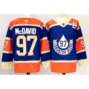 NHL Oilers 97 Connor McDavid Blue 2024 New Fanatics Men Jersey NHL Oilers 97 Connor McDavid Blue 2024 New Fanatics Men Jersey