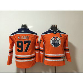 NHL Oilers 97 Connor McDavid Orange Adidas Youth Jersey NHL Oilers 97 Connor McDavid Orange Adidas Youth Jersey