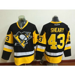 NHL Penguins 43 Conor Sheary Black Reebok Men Jersey