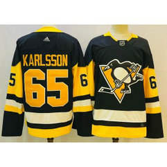 NHL Penguins 65 Erik Karlsson Black Adidas Men Jersey
