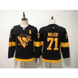 NHL Penguins 71 Evgeni Malkin 2019 Stadium Series Black Adidas Women Jersey