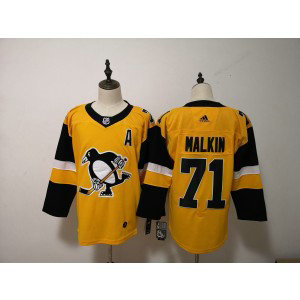 NHL Penguins 71 Evgeni Malkin Yellow Alternate Adidas Men Jersey NHL Penguins 71 Evgeni Malkin Yellow Alternate Adidas Men Jersey