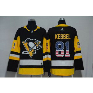 NHL Penguins 81 Phil Kessel Black USA Flag Adidas Men Jersey NHL Penguins 81 Phil Kessel Black USA Flag Adidas Men Jersey