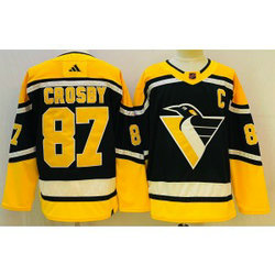 NHL Penguins 87 Sidney Crosby Black 2022-23 Retro Adidas Men Jersey NHL Penguins 87 Sidney Crosby Black 2022-23 Retro Adidas Men Jersey