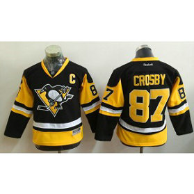 NHL Penguins 87 Sidney Crosby Black Youth Jersey