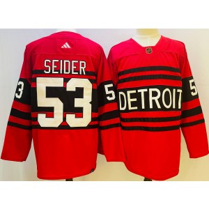 NHL Red Wings 53 Moritz Seider Red 2022-23 Retro Adidas Men Jersey