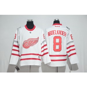 NHL Red Wings 8 Justin Abdelkader White 100th Anniversary Reebok Men Jersey