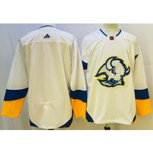 NHL Sabres Blank White 2022-23 Retro Adidas Men Jersey
