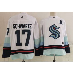 NHL Seattle Kraken 17 Schwartz White Adidas Men Jersey