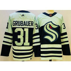 NHL Seattle Kraken 31 Grubauer 2022-23 Retro Adidas Men Jersey NHL Seattle Kraken 31 Grubauer 2022-23 Retro Adidas Men Jersey