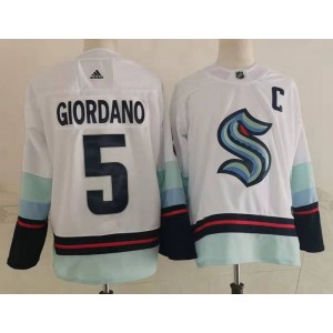 NHL Seattle Kraken 5 GIORDANO White Adidas Men Jersey