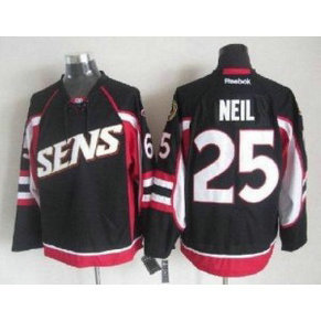 NHL Senators 25 Chris Neil Black Throwback Men Jersey NHL Senators 25 Chris Neil Black Throwback Men Jersey