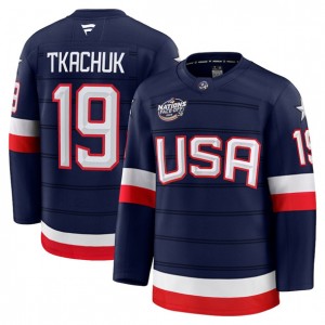 NHL USA 19 Matthew Tkachuk Navy 2025 4 Nations Men Jersey