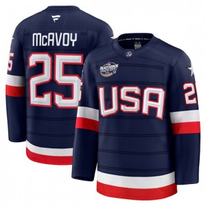 NHL USA 25 Charlie McAvoy Navy 2025 4 Nations Men Jersey