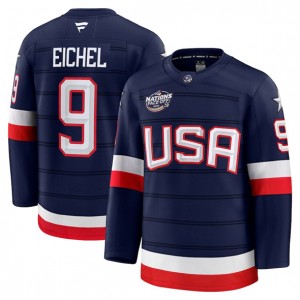 NHL USA 9 Jack Eichel Navy 2025 4 Nations Nations Men Jersey