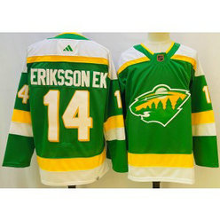 NHL Wild 14 Joel Eriksson Green 2022-23 Retro Adidas Men Jersey NHL Wild 14 Joel Eriksson Green 2022-23 Retro Adidas Men Jersey