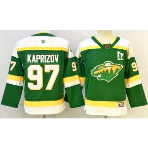 NHL Wild 97 Kirill Kaprizov Green New Youth Jersey NHL Wild 97 Kirill Kaprizov Green New Youth Jersey