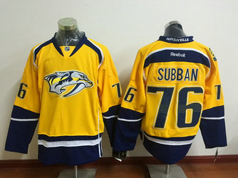 Nashville Predators #76 P. K. Subban Yellow Reebok Hockey Jersey Nashville Predators #76 P. K. Subban Yellow Reebok Hockey Jersey