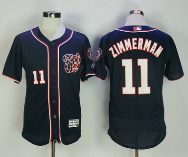 Nationals 11 Ryan Zimmerman Navy Flexbase Jersey