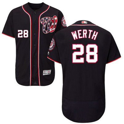 Nationals 28 Jayson Werth Navy Flexbase Jersey