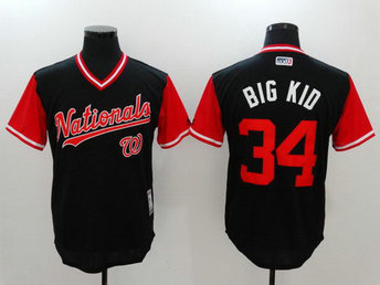 Nationals 34 Bryce Harper Big Kid Majestic Navy 2017 Players Weekend Nickname Jersey