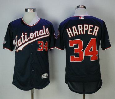 Nationals 34 Bryce Harper Navy 2018 All-Star Game Flexbase Jersey