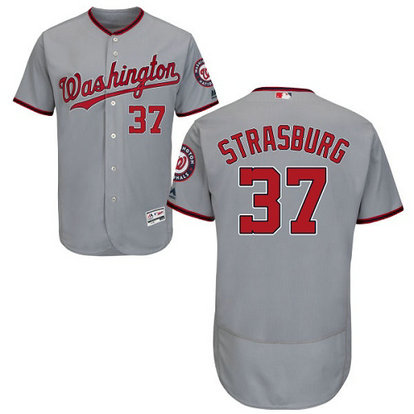 Nationals 37 Stephen Strasburg Gray Flexbase Jersey