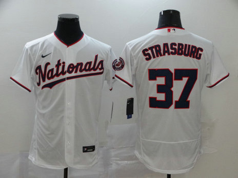Nationals 37 Stephen Strasburg White 2020 Nike Flexbase Jersey