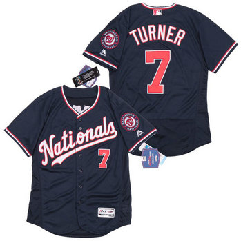 Nationals 7 Trea Turner Nave Flexbase Jersey