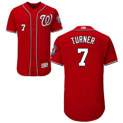 Nationals 7 Trea Turner Red Flexbase Jersey