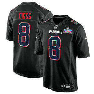 New England Patriots 8 Stefon Diggs Black 2026 Super Bowl LX Vapor Limited Men Jersey