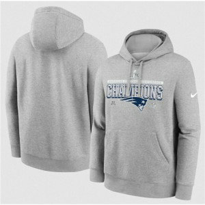 New England Patriots Heather Gray 2025 AFC Champions Locker Room Trophy Collection Hoodie New England Patriots Heather Gray 2025 AFC Champions Locker Room Trophy Collection Hoodie