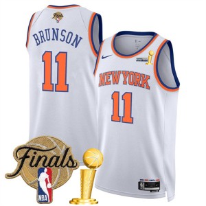 New Yok Knicks 11 Jalen Brunson White 2026 Finals & Champions Patches Jersey New Yok Knicks 11 Jalen Brunson White 2026 Finals & Champions Patches Jersey
