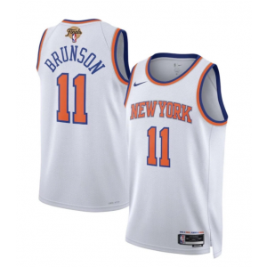 New Yok Knicks 11 Jalen Brunson White 2026 Finals Patch Icon Edition Men Jersey