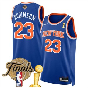 New Yok Knicks 23 Mitchell Robinson Blue 2026 Finals & Champions Patches Jersey New Yok Knicks 23 Mitchell Robinson Blue 2026 Finals & Champions Patches Jersey