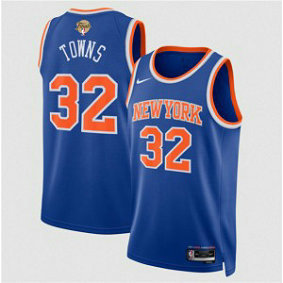 New Yok Knicks 32 Karl-Anthony Blue 2026 Finals Patch Icon Edition Men Jersey
