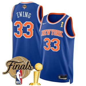New Yok Knicks 33 Patrick Ewing Blue 2026 Finals & Champions Patches Jersey New Yok Knicks 33 Patrick Ewing Blue 2026 Finals & Champions Patches Jersey