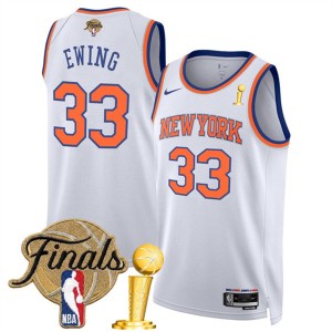 New Yok Knicks 33 Patrick Ewing White 2026 Finals & Champions Patches Jersey New Yok Knicks 33 Patrick Ewing White 2026 Finals & Champions Patches Jersey