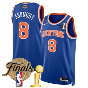 New Yok Knicks 8 OG Anunoby Blue 2026 Finals & Champions Patches Jersey New Yok Knicks 8 OG Anunoby Blue 2026 Finals & Champions Patches Jersey