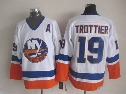 New York Islanders #19 Bryan Trottier White Throwback CCM Jersey New York Islanders #19 Bryan Trottier White Throwback CCM Jersey