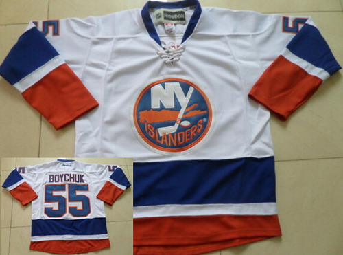 New York Islanders #55 Johnny Boychuk White Jersey New York Islanders #55 Johnny Boychuk White Jersey