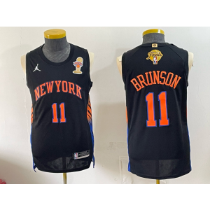 New York Knicks 11 Brunson Black Finals & Champions Men Jersey