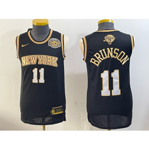 New York Knicks 11 Brunson Black Gold 2026 Finals & Champions Men Jersey