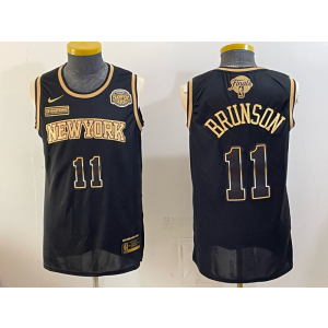 New York Knicks 11 Brunson Black Gold Finals & Champions Men Jersey New York Knicks 11 Brunson Black Gold Finals & Champions Men Jersey