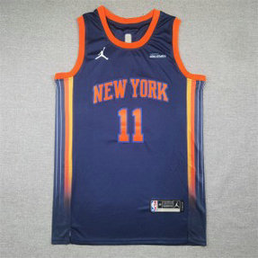New York Knicks 11 Jalen Brunson Navy Men Jersey