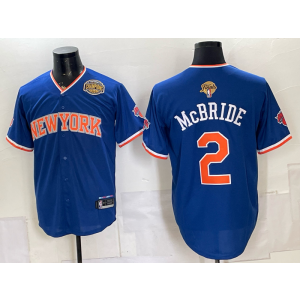 New York Knicks 2 Mcbride Blue Finals & Champion Baseball Vapor Limited Men Jersey New York Knicks 2 Mcbride Blue Finals & Champion Baseball Vapor Limited Men Jersey